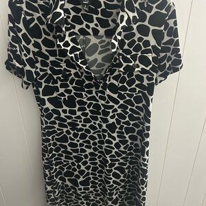 Saint Tropez West Black and White Animal Print Dress